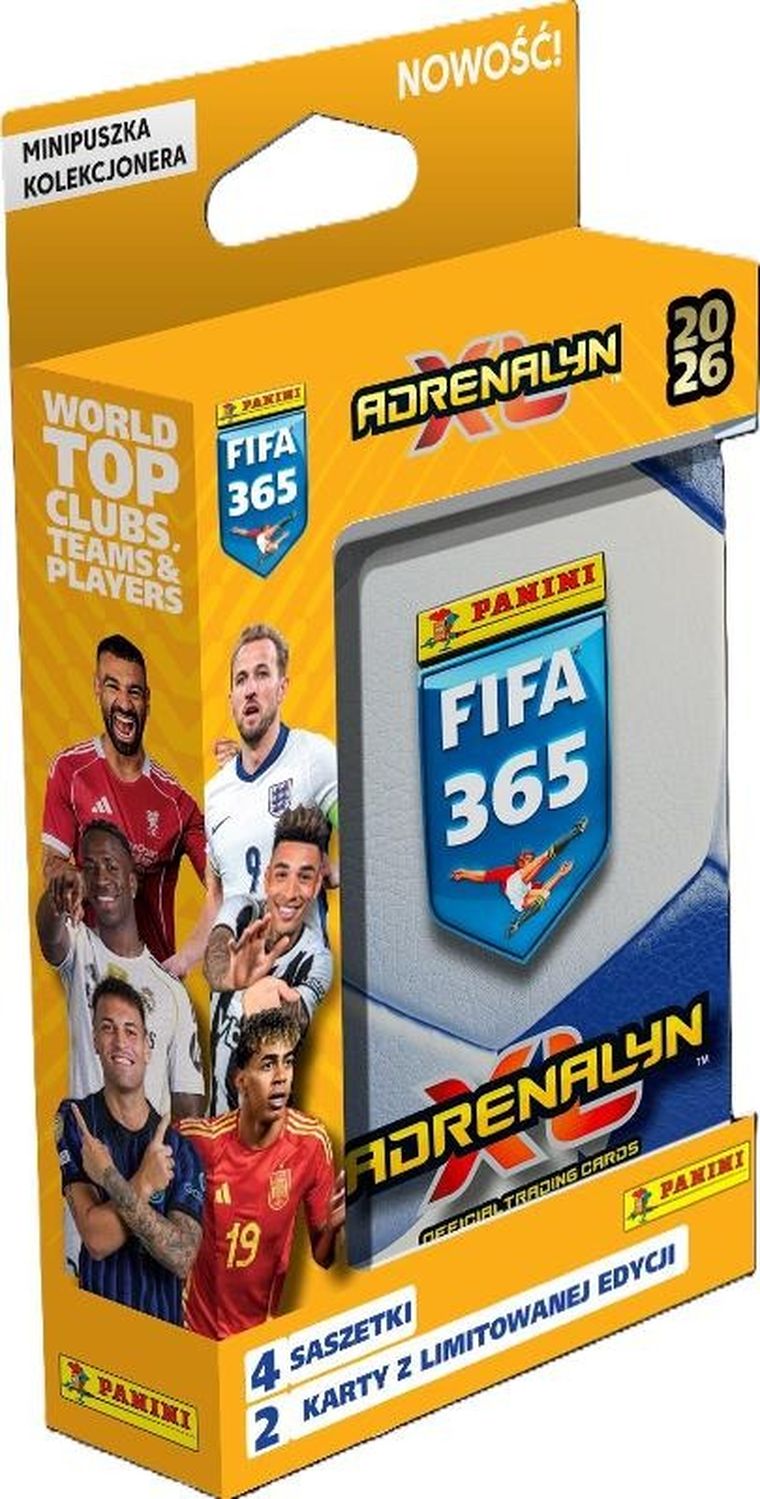 Panini, FIFA 365, Adrenalyn XL 2026, mini puszka kolekcjonera z kartami