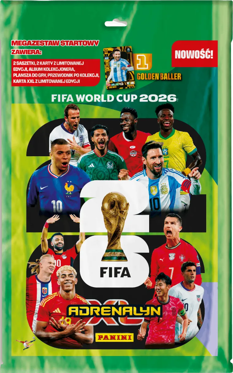 Panini, FIFA World Cup, Adrenalyn XL 2026, Mega zestaw startowy z albumem kolekcjonera