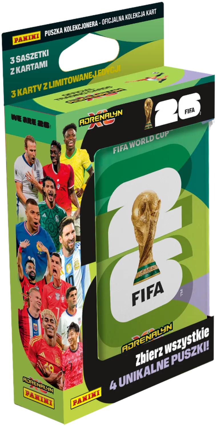 Panini, FIFA World Cup, Adrenalyn XL 2026, mini puszka z kartami kolekcjonerskimi, 1 szt.