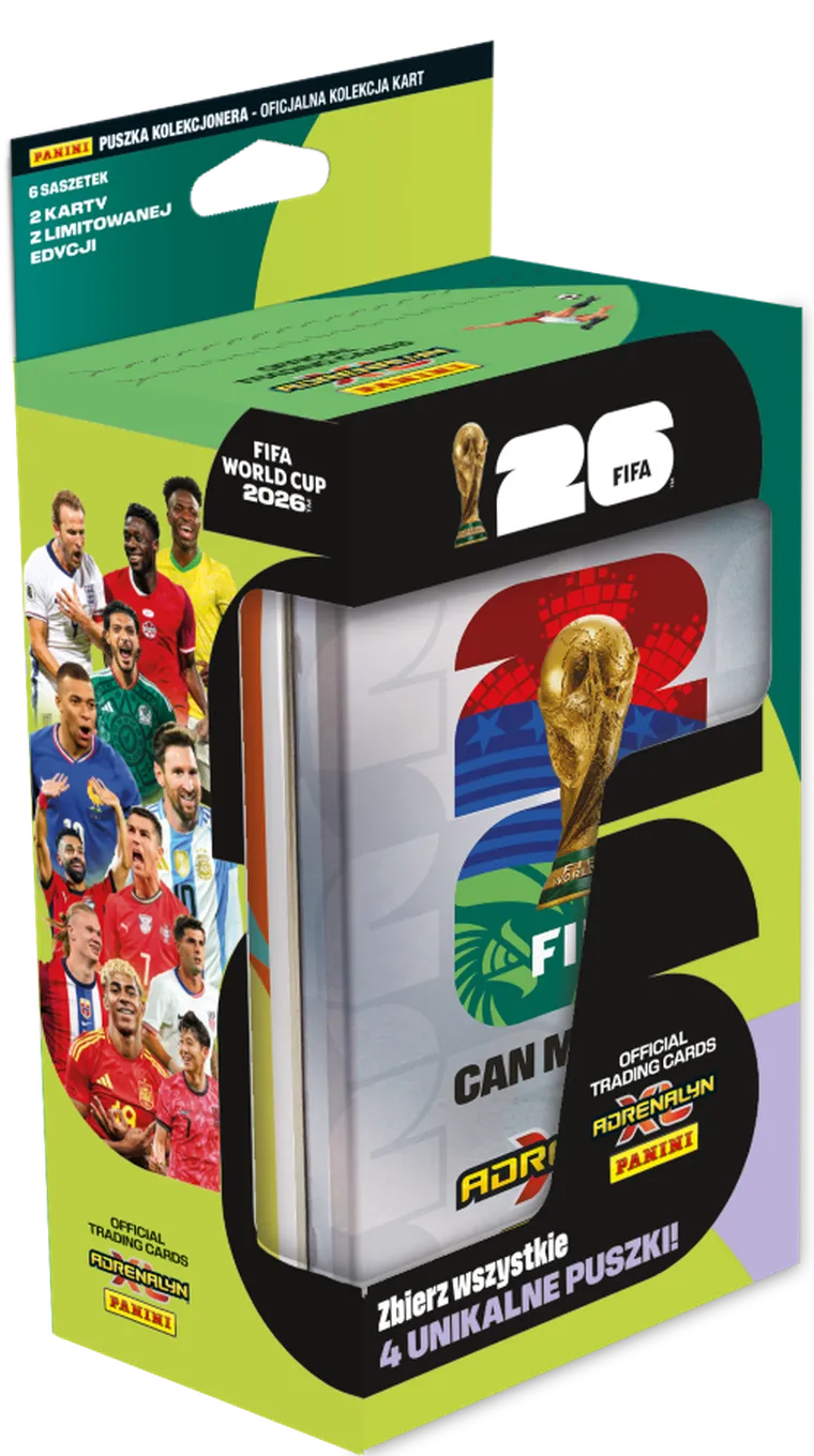 Panini, FIFA World Cup, Adrenalyn XL 2026, puszka z kartami kolekcjonerskimi, 1 szt.