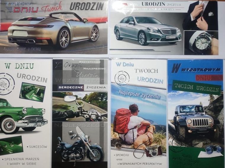 Panorama, karnet urodziny męskie DL + koperta Panorama, 1 szt.