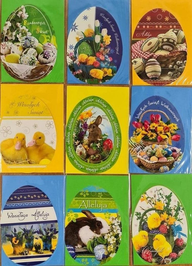 Panorama, karnet z kopertą B6, wycinany, Wielkanoc