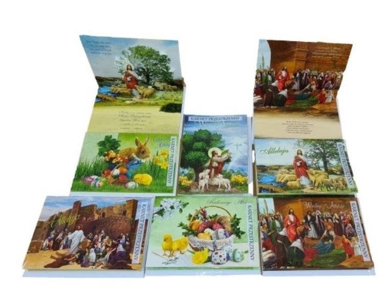 Panorama, karnet z kopertą, przestrzenny, Wielkanoc