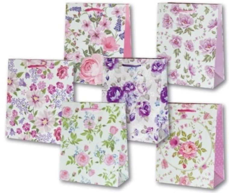 Panorama, torebka ozdobna, laminowana, mała kwiatki