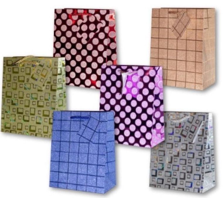 Panorama, torebka prezentowa, brokat złocona, mała, 1 szt.