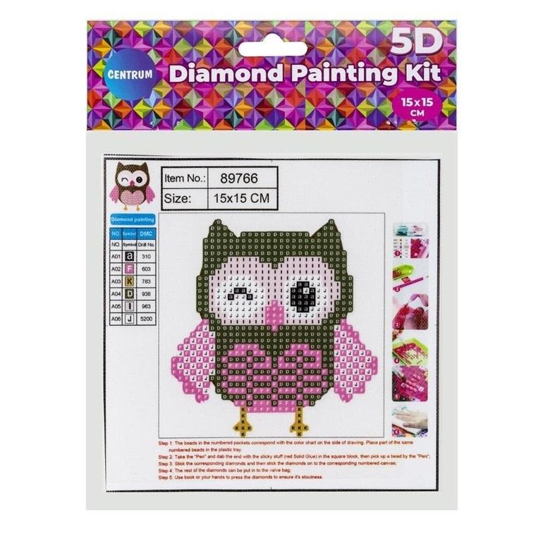 Panta Plast, diamentowa mozaika, 5D, Sowa