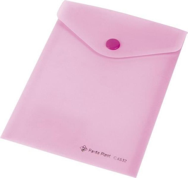 Panta Plast, Focus, koperta na zatrzask, przezroczysta, różowa, A6, 1 szt.