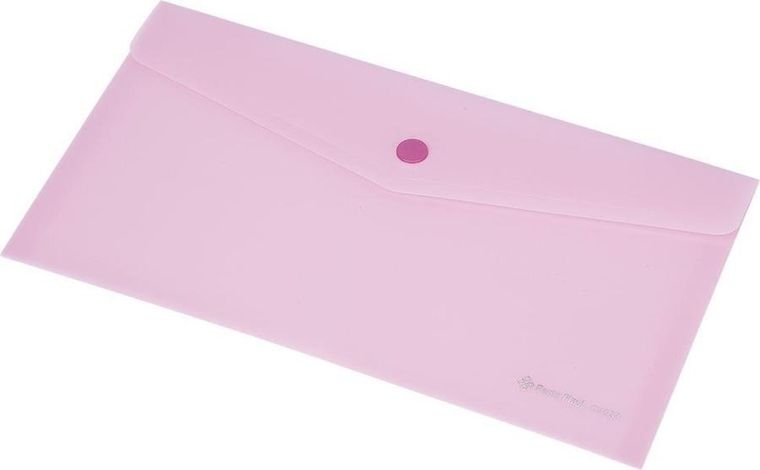 Panta Plast, Focus, koperta na zatrzask, przezroczysta, różowa, DL, 1 szt.