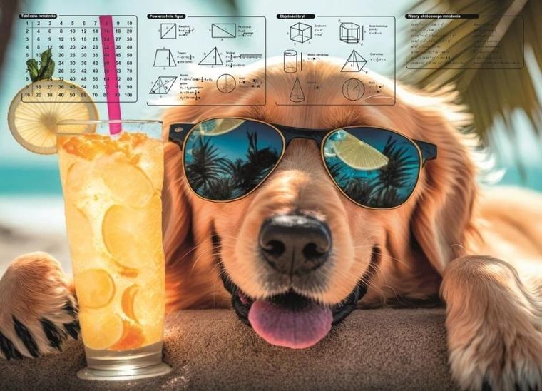 Panta Plast, mata na biurko z nadrukiem, chillout dog