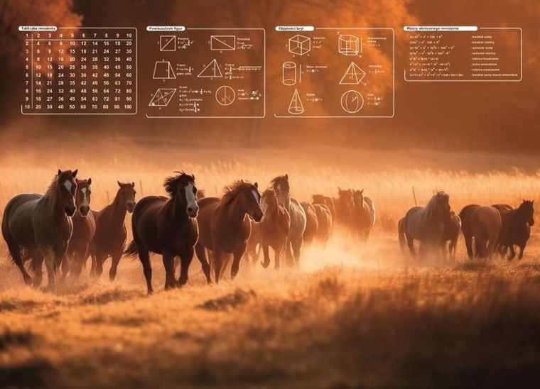 Panta Plast, mata na biurko z nadrukiem, konie