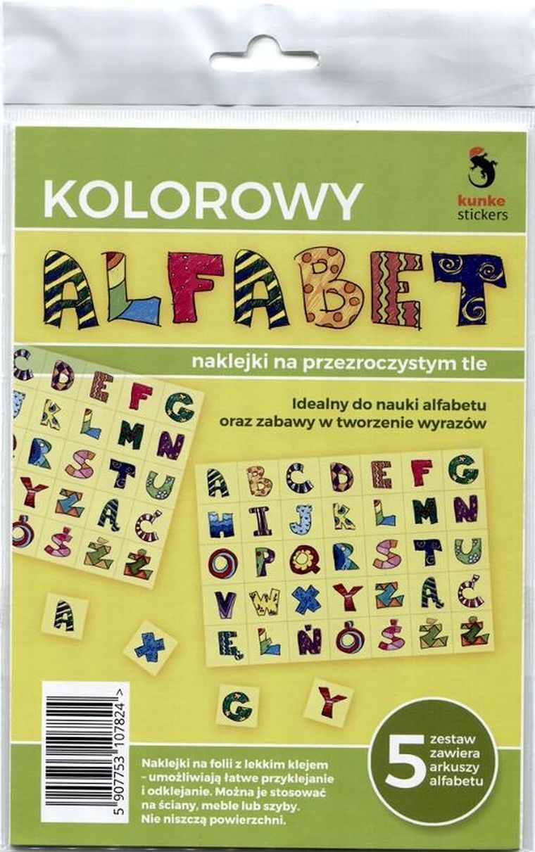 Panta Plast, naklejki przezroczyste, alfabet, 5 szt.