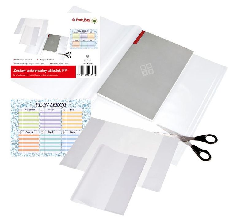 Panta Plast, okładki uniwersalne na zeszyt + plan lekcji