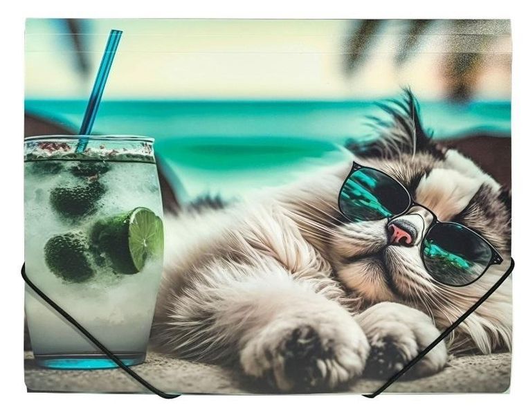 Panta Plast, teczka na gumkę, A4, Chillout Cat, 1 szt.