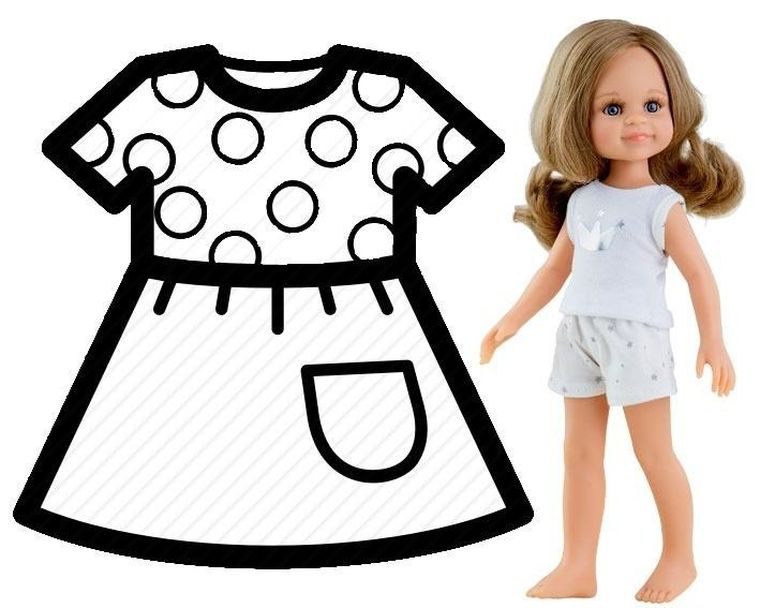 Paola Reina, ubranko piżama dla lalek, 32 cm