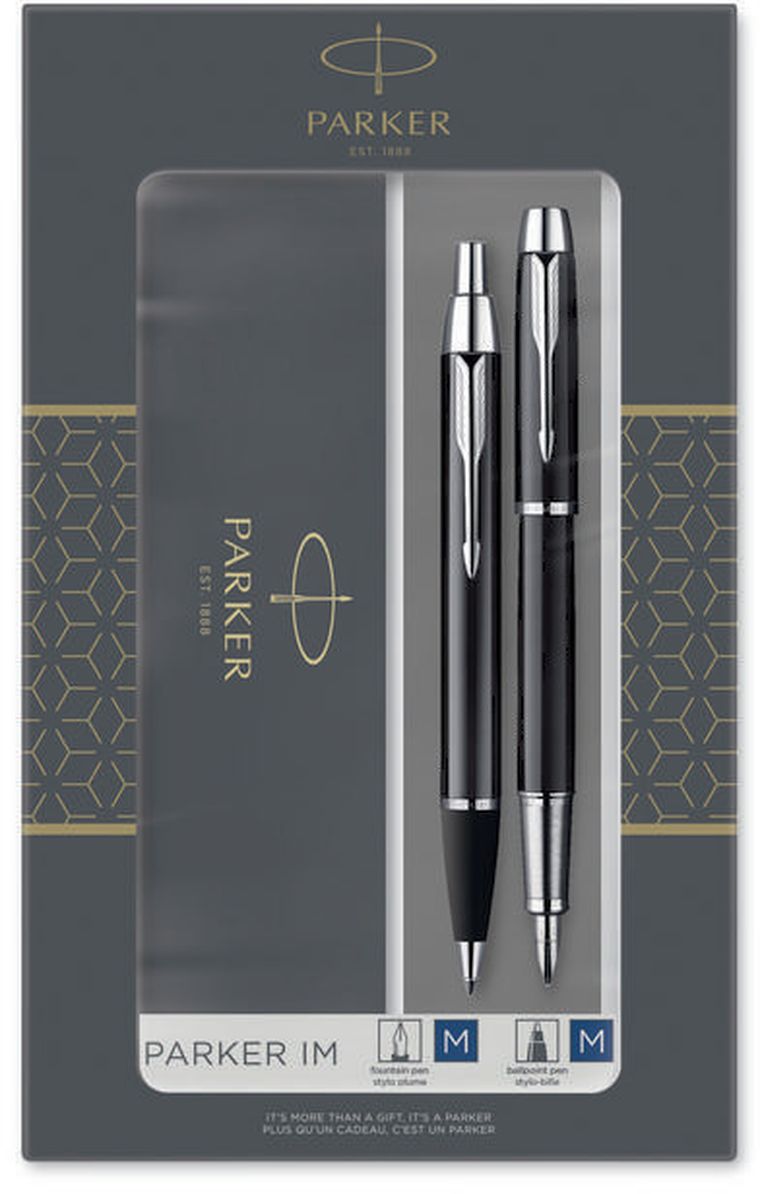 Parker, IM, zestaw: pióro wieczne + długopis, czarny CT
