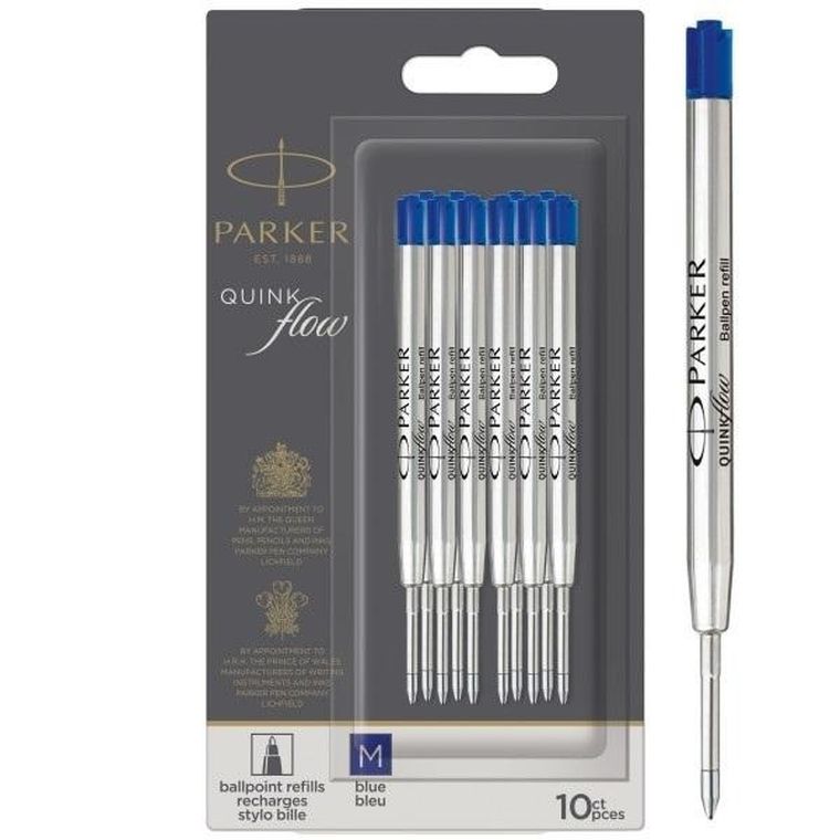 Parker, Quink Flow, wkłady do długopisów, niebieskie, 10 szt.