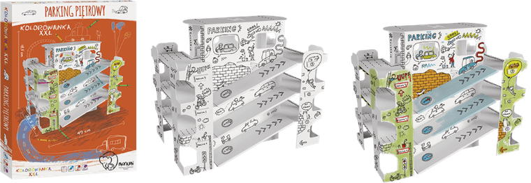 Parking piętrowy. Kolorowanka XXL