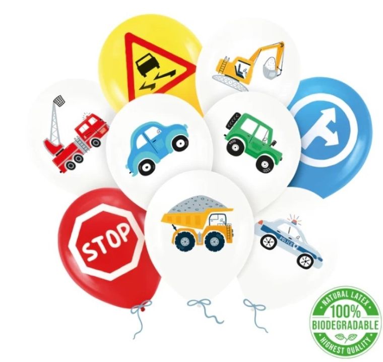 Party Tino, balony, lateksowe, pojazdy, 9 szt.