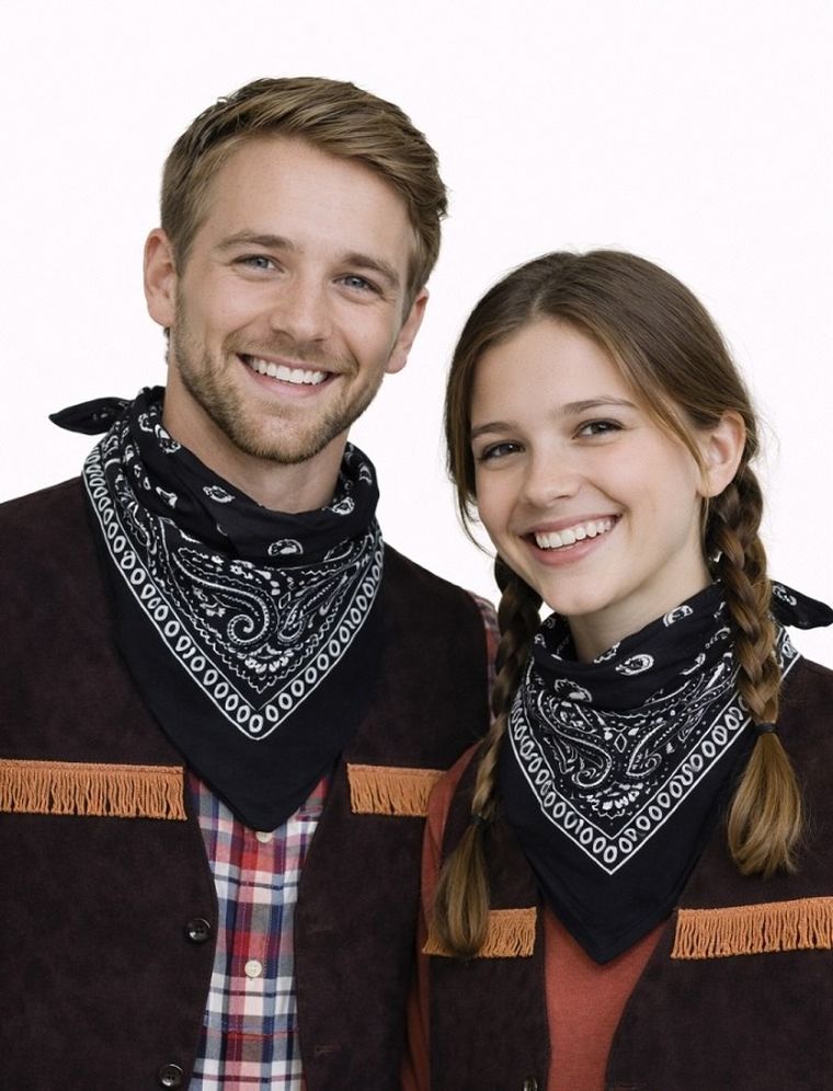 Party Tino, bandamka, chusta kowbojska, czarna