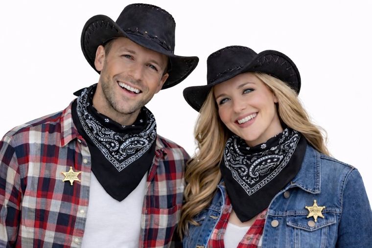 Party Tino, Kowboj, zestaw, czarny