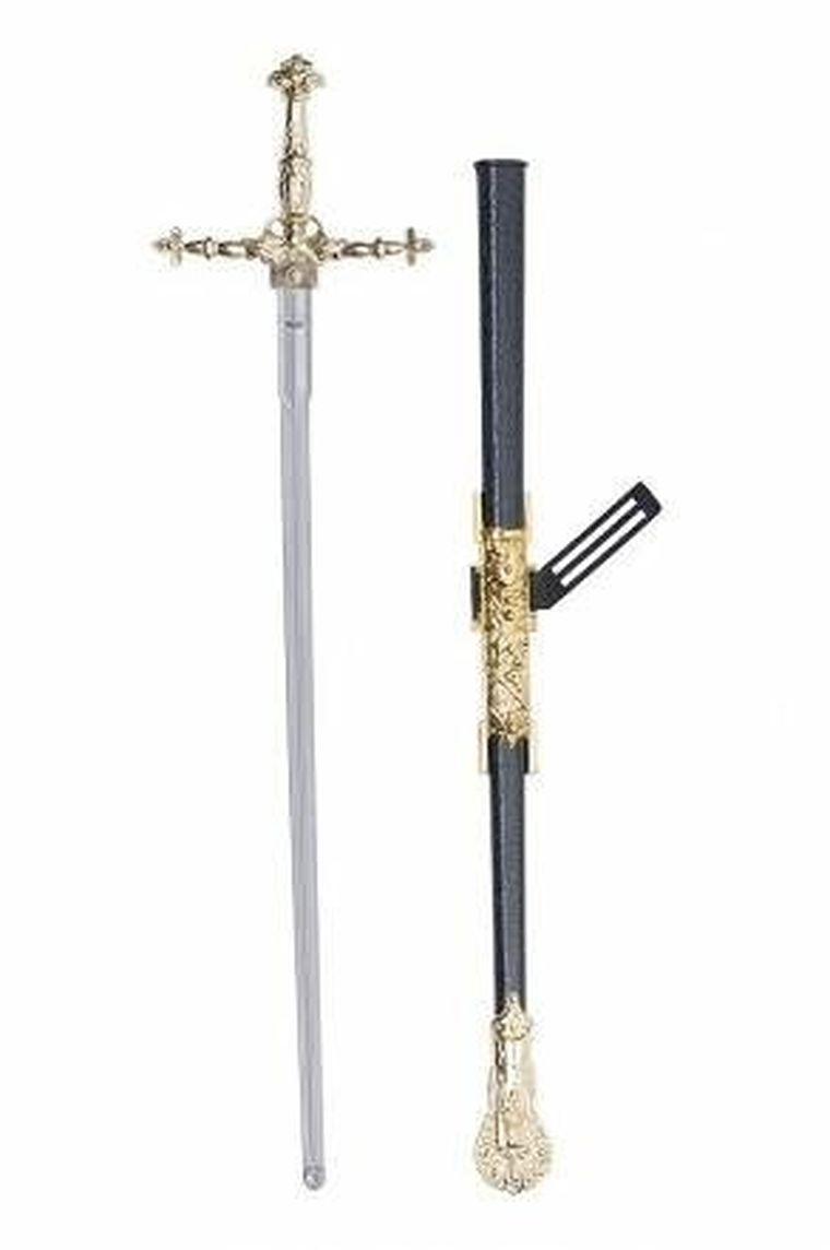 Party Tino, miecz rycerza, złoty, 1 szt.