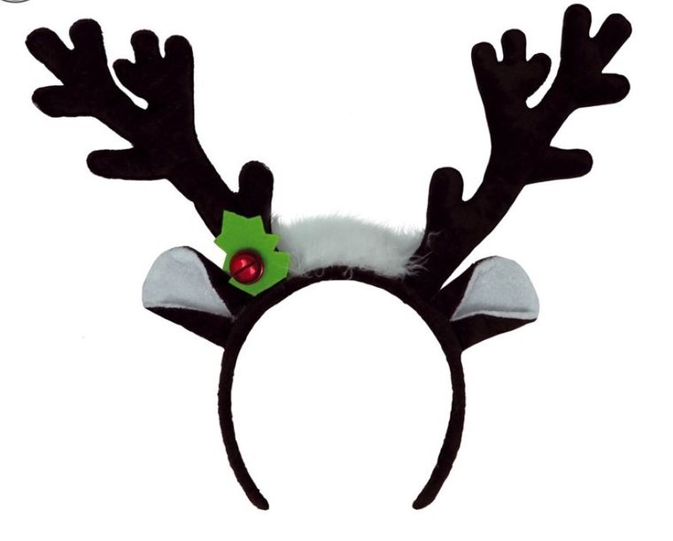 Party Tino, opaska rogi renifera, z dzwoneczkiem