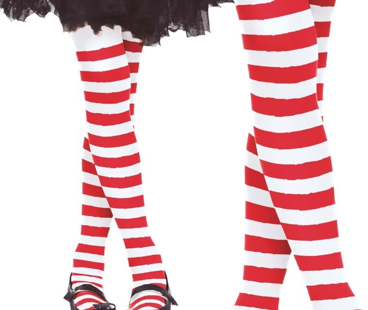 Party Tino, rajstopy w paski, biało-czerwone, 3-6 lat