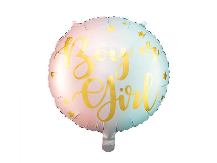 PartyDeco, balon foliowy Boy or Girl, 35 cm, mix, 1 szt.