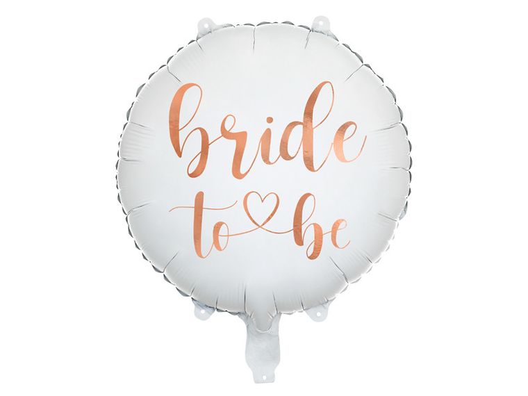 PartyDeco, balon foliowy Bride to be 45 cm, biały, 1 szt.