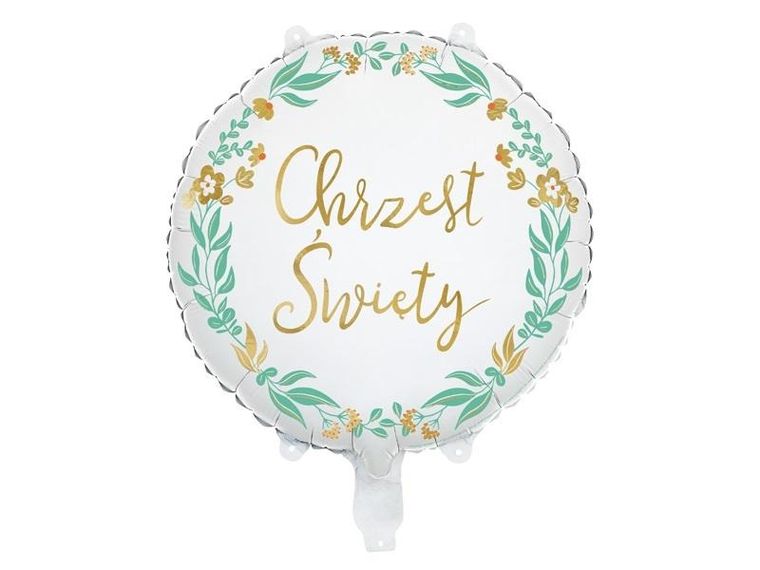 PartyDeco, balon foliowy, Chrzest Święty, 45 cm