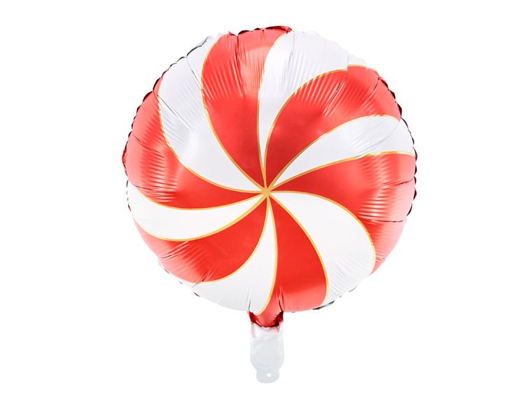 PartyDeco, balon foliowy, cukierek, 35 cm, czerwony