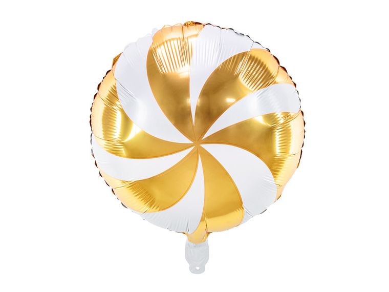 PartyDeco, balon foliowy, cukierek, 35 cm, złoty