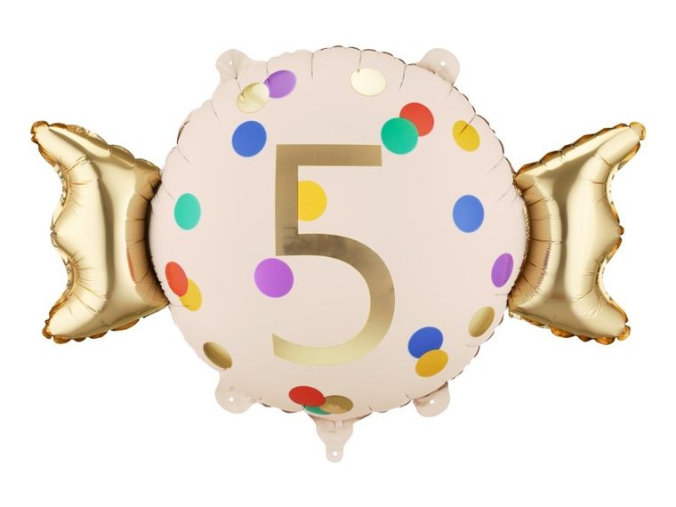 PartyDeco, balon foliowy, cukierek, 5, 61-37 cm
