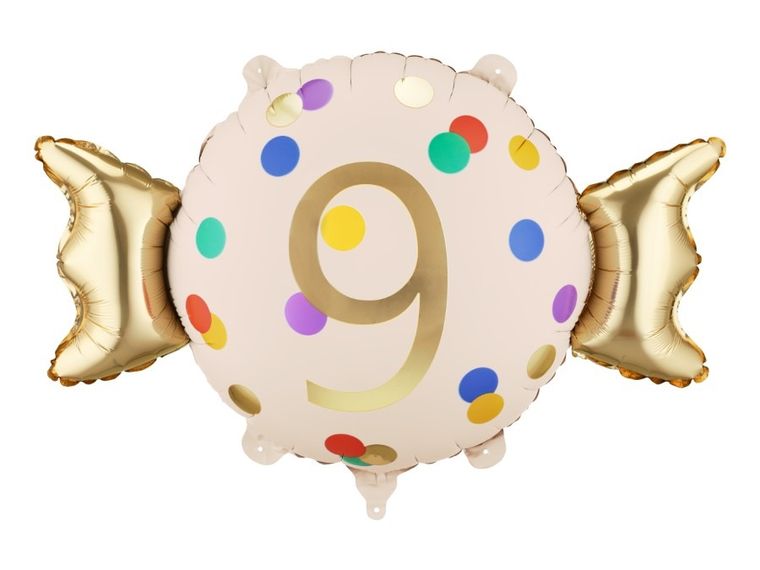 PartyDeco, balon foliowy, cukierek, 9, 61-37 cm