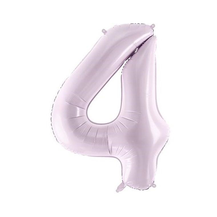 PartyDeco, balon foliowy, cyfra 4, 72 cm, fioletowy, 1 szt.