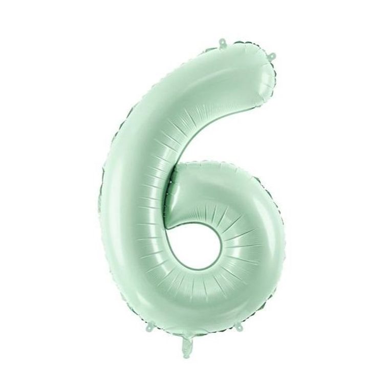 PartyDeco, balon foliowy, cyfra 6, 72 cm, zielony, 1 szt.