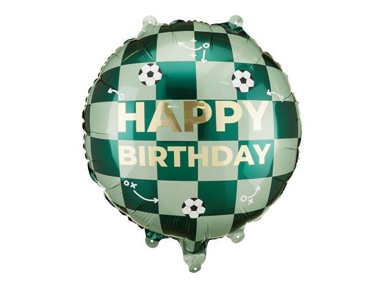 Partydeco, balon foliowy, Happy Birthday piłki, 35-35 cm