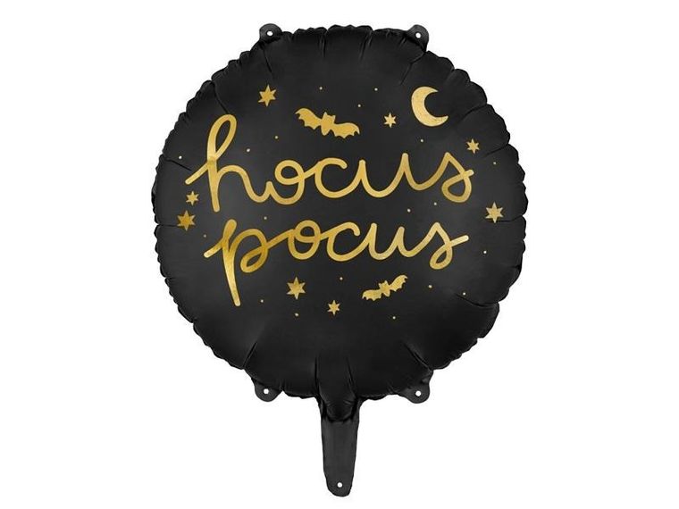 PartyDeco, balon foliowy Hocus Pocus, 45 cm, czarny, 1 szt.