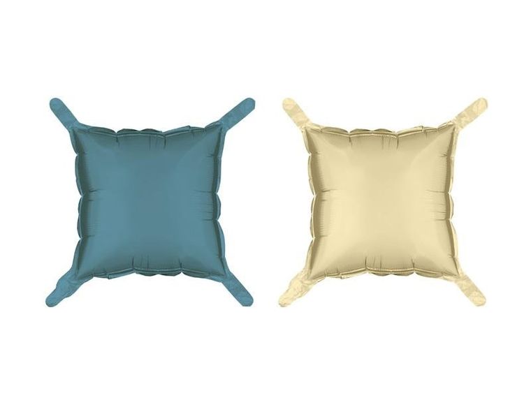 PartyDeco, balon foliowy, kwadrat, beżowo-granatowy, 35-35 cm, 4 szt.