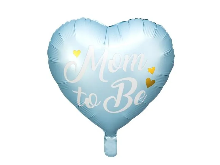 PartyDeco, balon foliowy Mom to Be, 35 cm, niebieski, 1 szt.