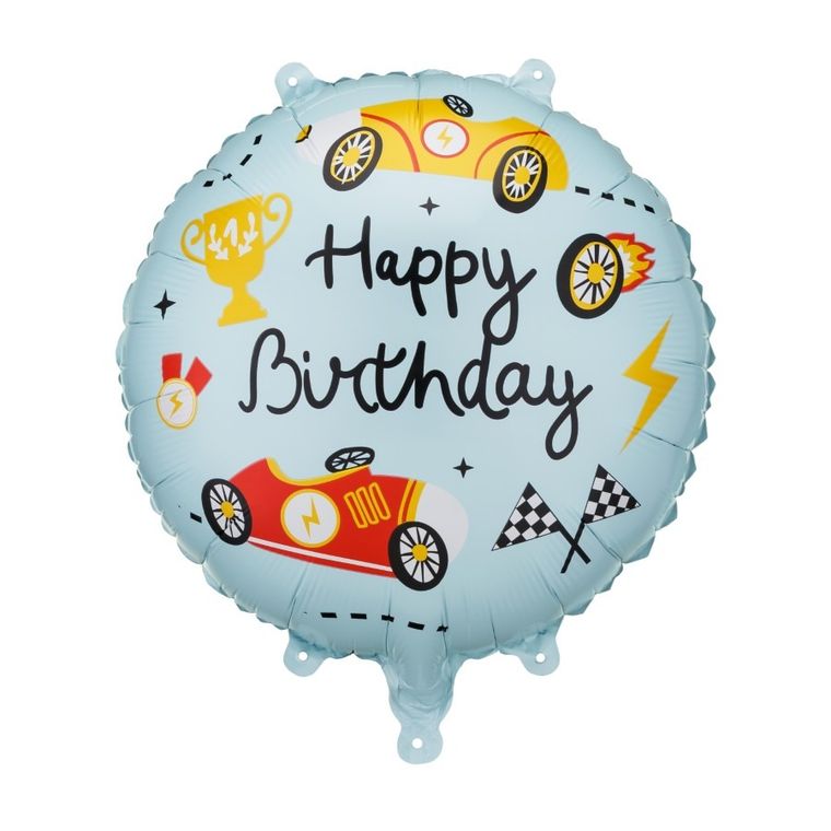 PartyDeco, balon foliowy, pastylka, Happy Birthday, 35-35 cm