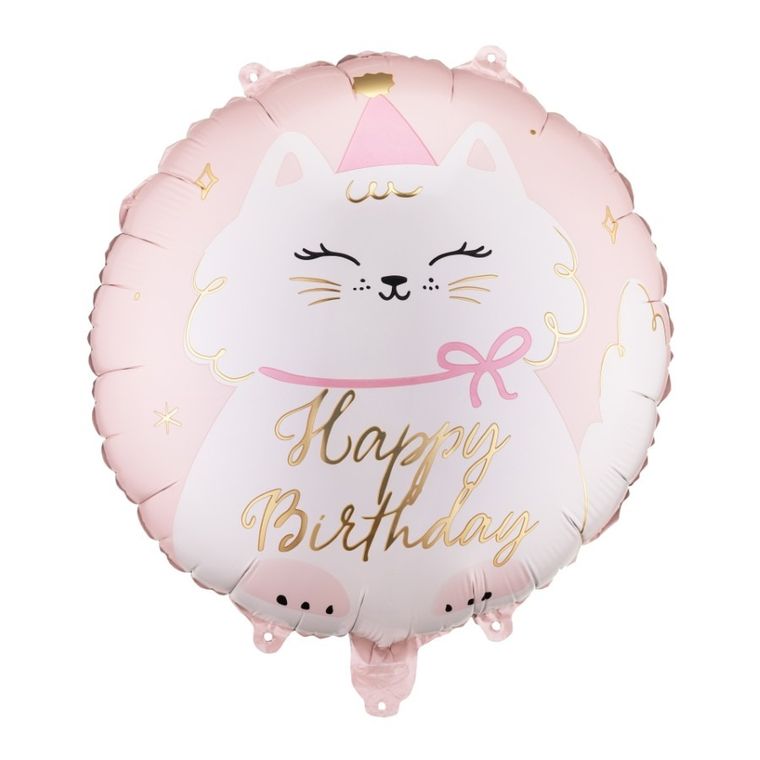 PartyDeco, balon foliowy, pastylka, kotek, 35-35 cm