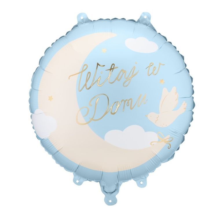 PartyDeco, balon foliowy, pastylka, Witaj w Domu, jasnoniebieski, 35-35 cm, 1 szt.