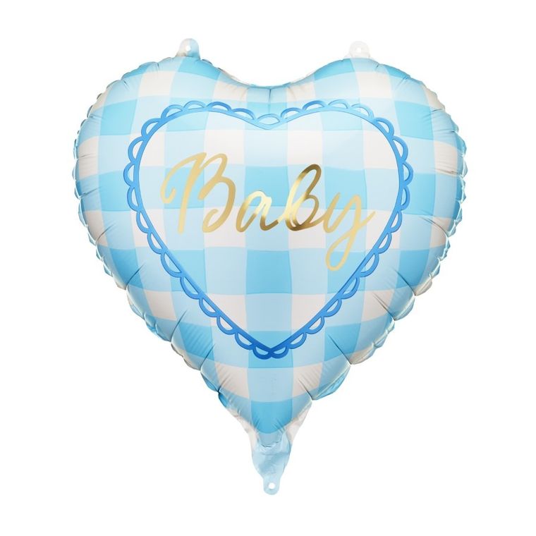 PartyDeco, balon foliowy, serce, Baby, jasnoniebieski, 35 cm, 1 szt.