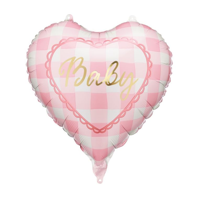 PartyDeco, balon foliowy, serce, Baby, jasnoróżowy, 35 cm, 1 szt.