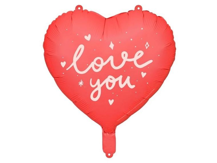 PartyDeco, balon foliowy Serce "I love you", 45 cm, mix, 1 szt.