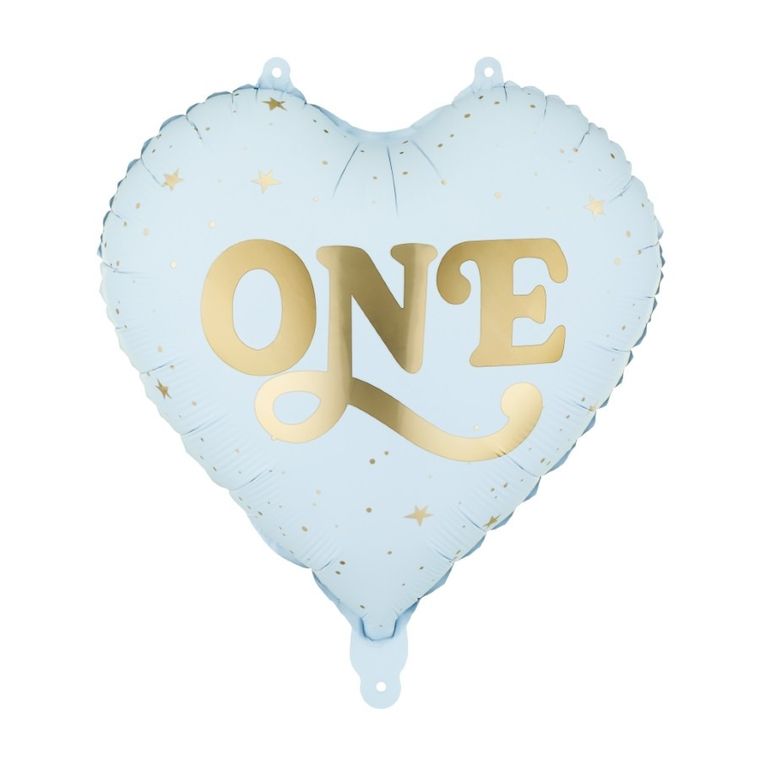 PartyDeco, balon foliowy, serce, one, jasny niebieski, 45 cm