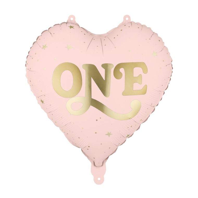 PartyDeco, balon foliowy, serce, one, jasny różowy, 45 cm