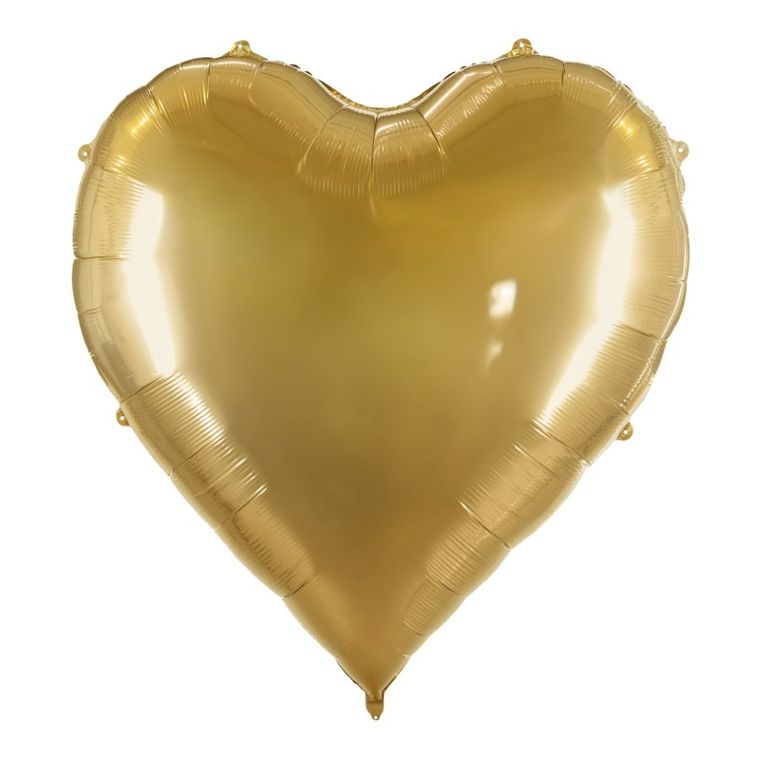 PartyDeco, balon foliowy, Serce XXL, złoty, 136-129 cm, 1 szt.
