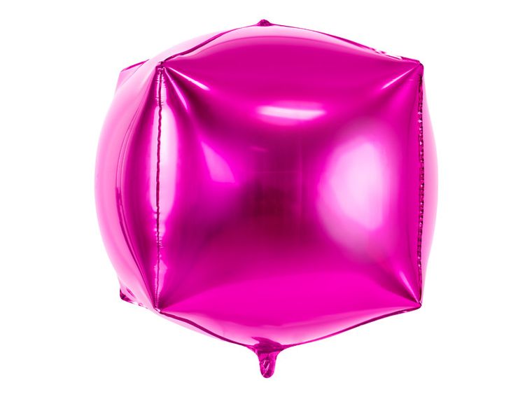 PartyDeco, balon foliowy, sześcian, 35-35-35 cm, ciemny różowy